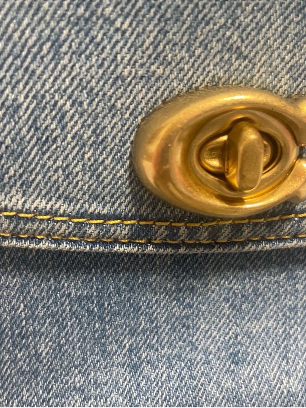Coach Cassie 19 Denim & Leather Crossbody Bag (Missing Brass Chain Strap) - Picture 9 of 9